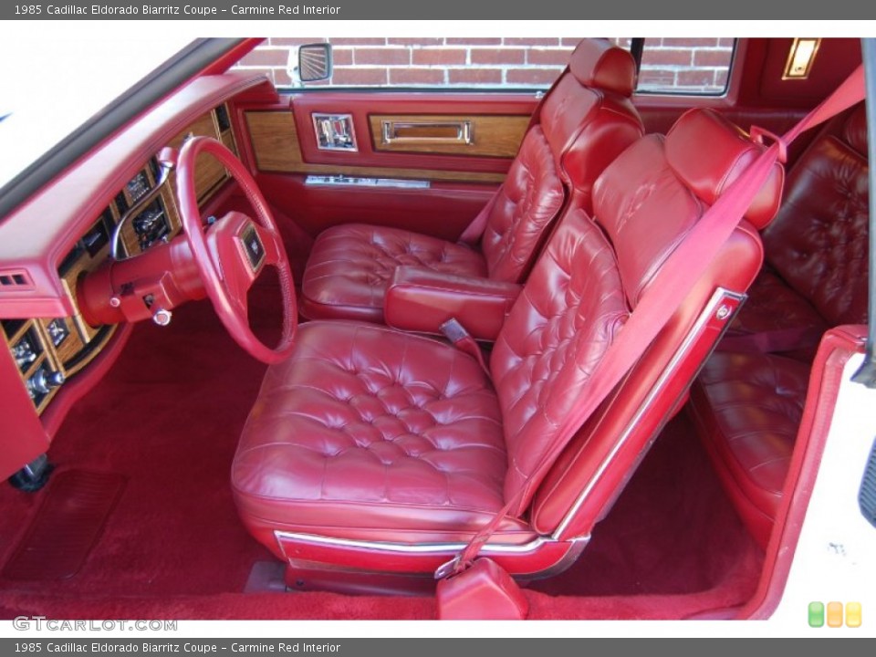 Carmine Red Interior Photo for the 1985 Cadillac Eldorado Biarritz Coupe #79734969
