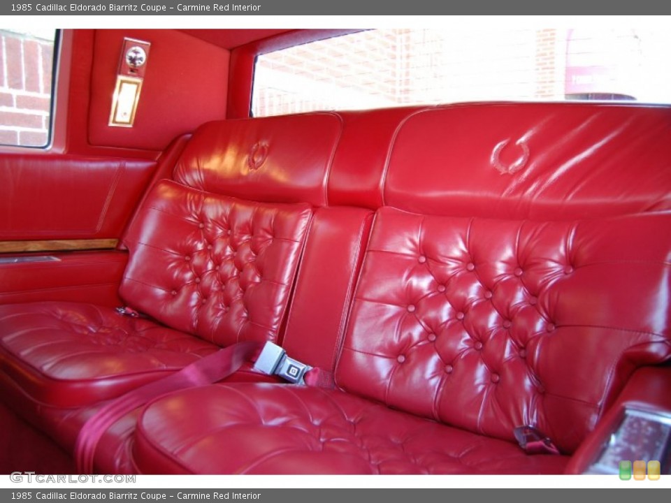 Carmine Red Interior Rear Seat for the 1985 Cadillac Eldorado Biarritz Coupe #79735220