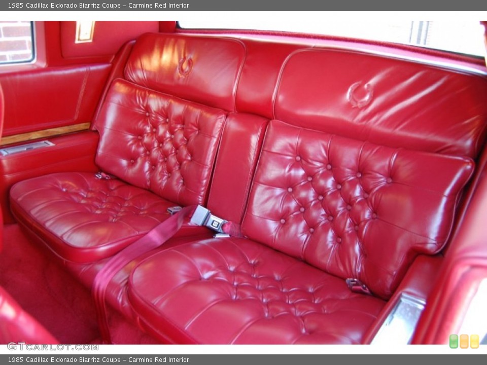 Carmine Red Interior Rear Seat for the 1985 Cadillac Eldorado Biarritz Coupe #79735247