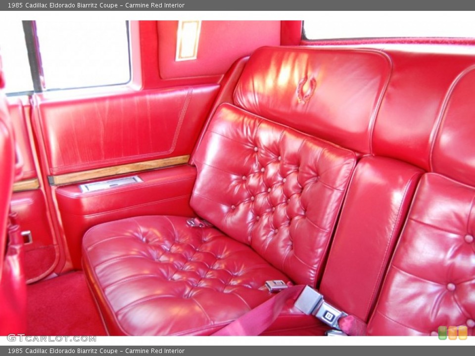 Carmine Red Interior Rear Seat for the 1985 Cadillac Eldorado Biarritz Coupe #79735291