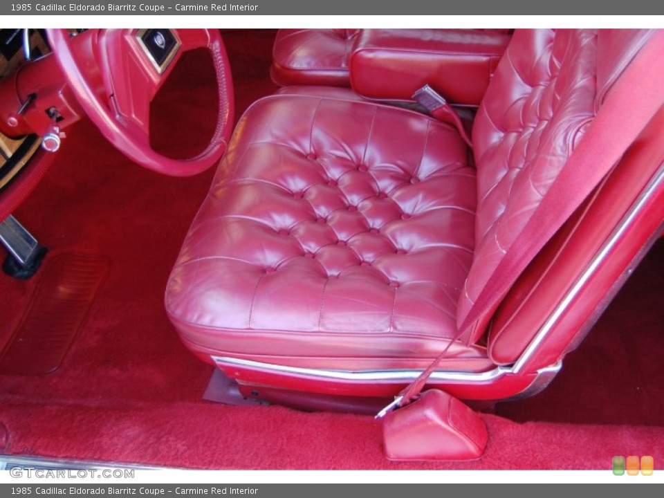 Carmine Red Interior Front Seat for the 1985 Cadillac Eldorado Biarritz Coupe #79736495