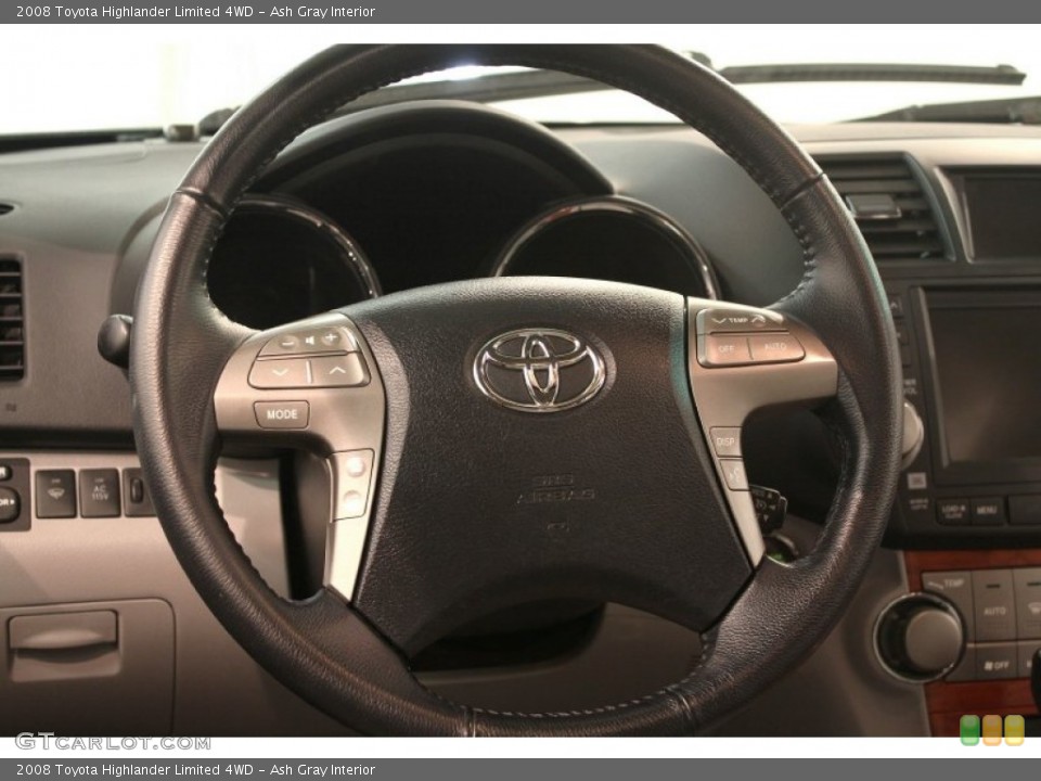 Ash Gray Interior Steering Wheel for the 2008 Toyota Highlander Limited 4WD #79739611