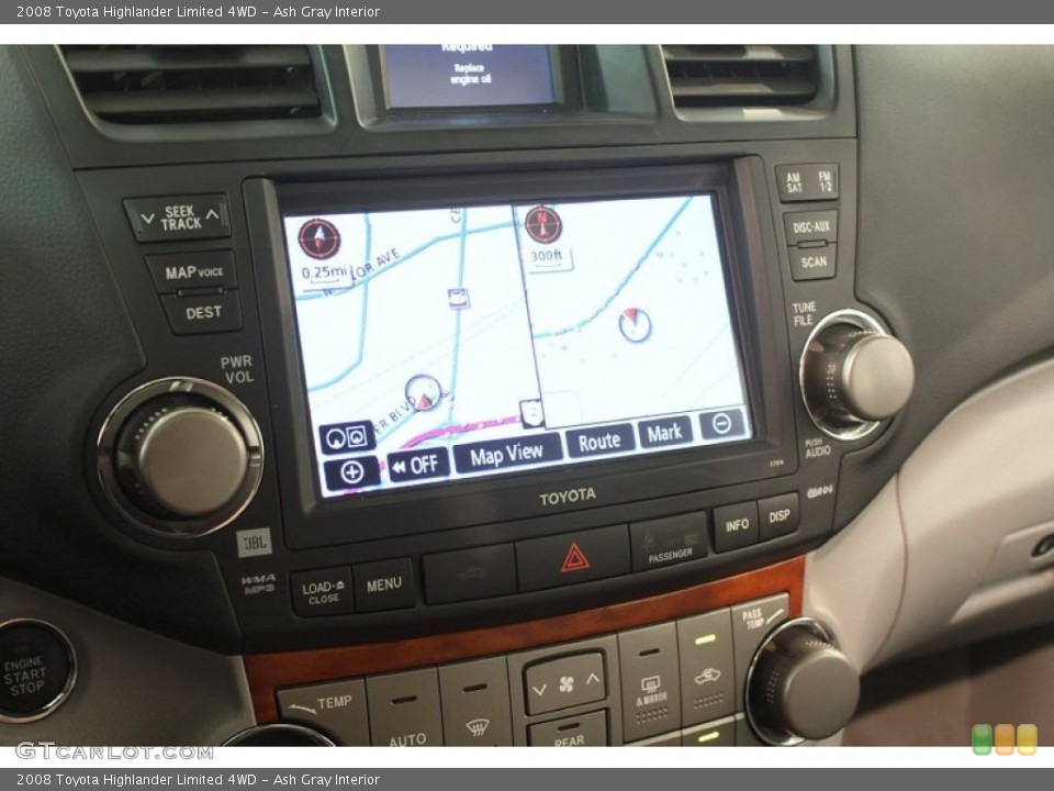 Ash Gray Interior Navigation for the 2008 Toyota Highlander Limited 4WD #79739830