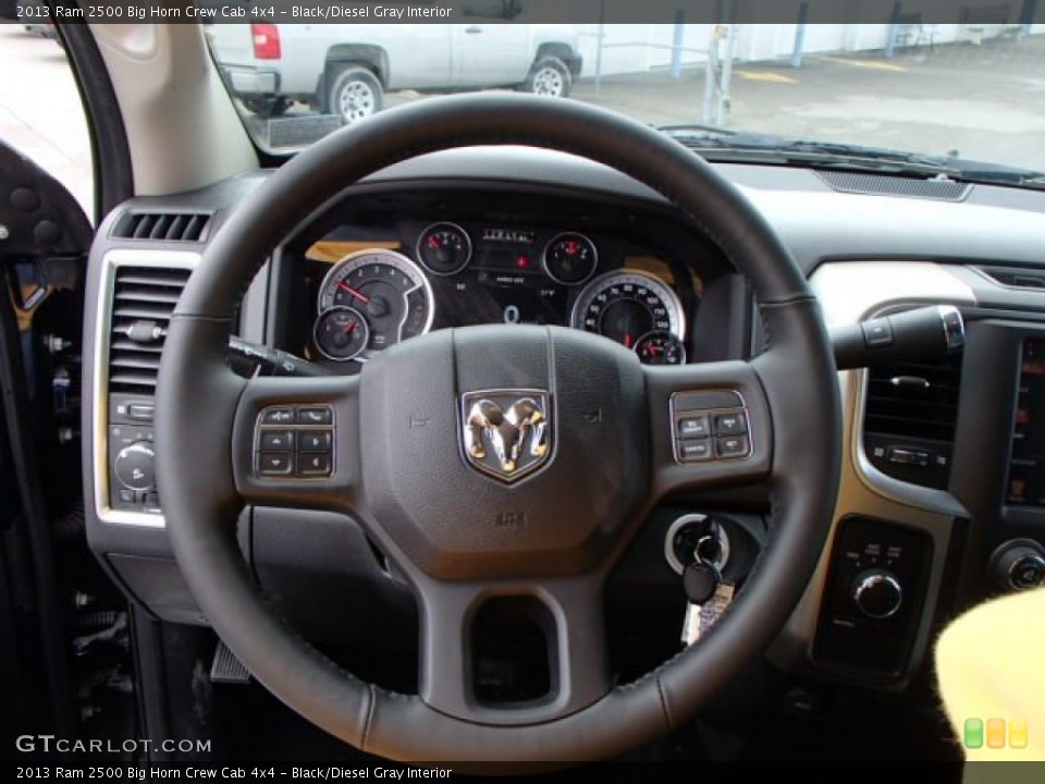 Black/Diesel Gray Interior Steering Wheel for the 2013 Ram 2500 Big Horn Crew Cab 4x4 #79740587