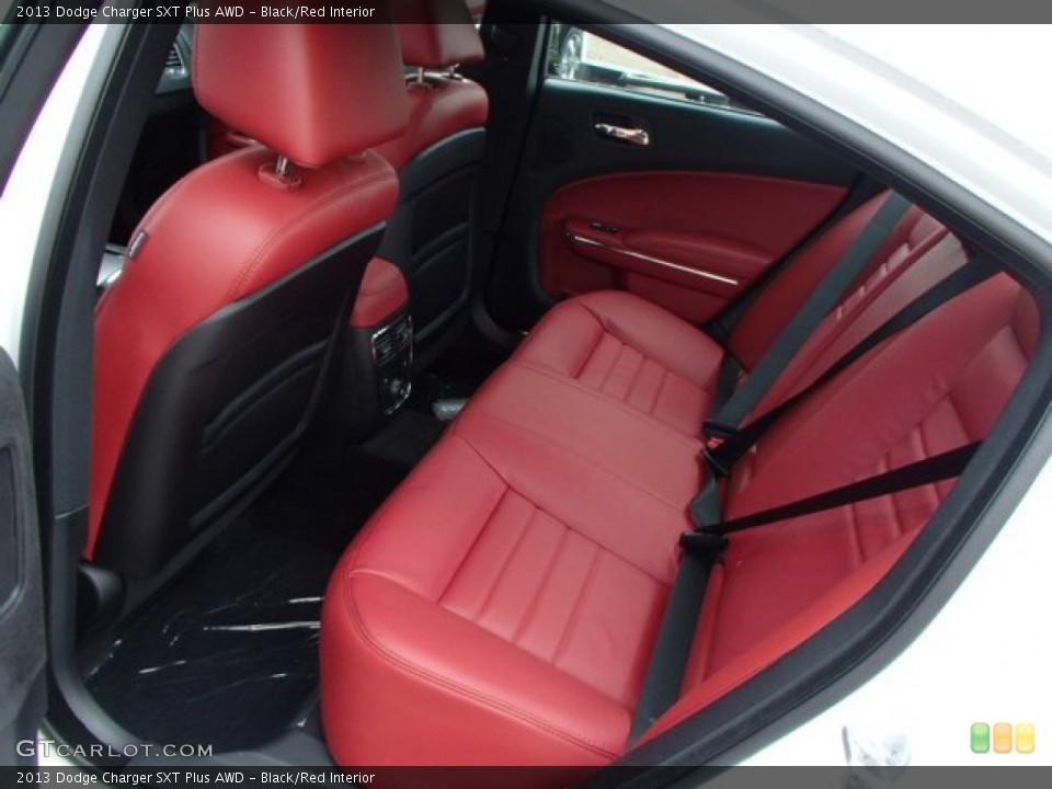 Black/Red Interior Rear Seat for the 2013 Dodge Charger SXT Plus AWD #79741305