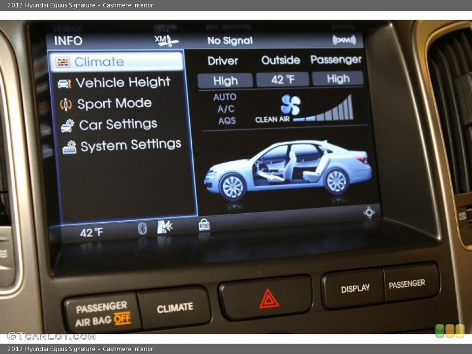 Cashmere Interior Controls for the 2012 Hyundai Equus Signature #79743659