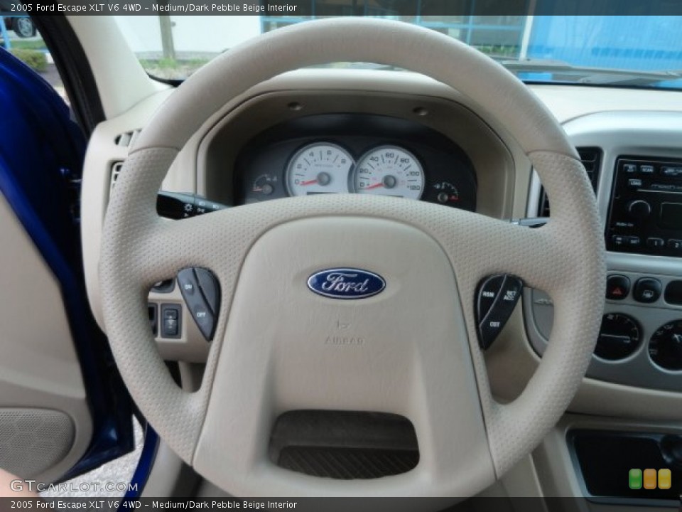 Medium/Dark Pebble Beige Interior Steering Wheel for the 2005 Ford Escape XLT V6 4WD #79747796