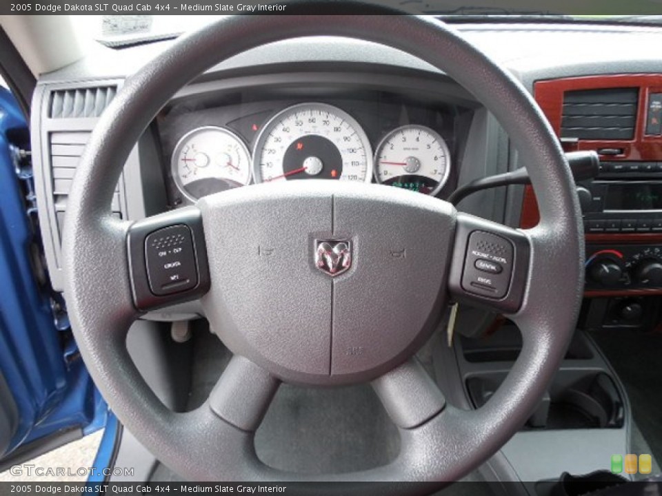 Medium Slate Gray Interior Steering Wheel for the 2005 Dodge Dakota SLT Quad Cab 4x4 #79747898