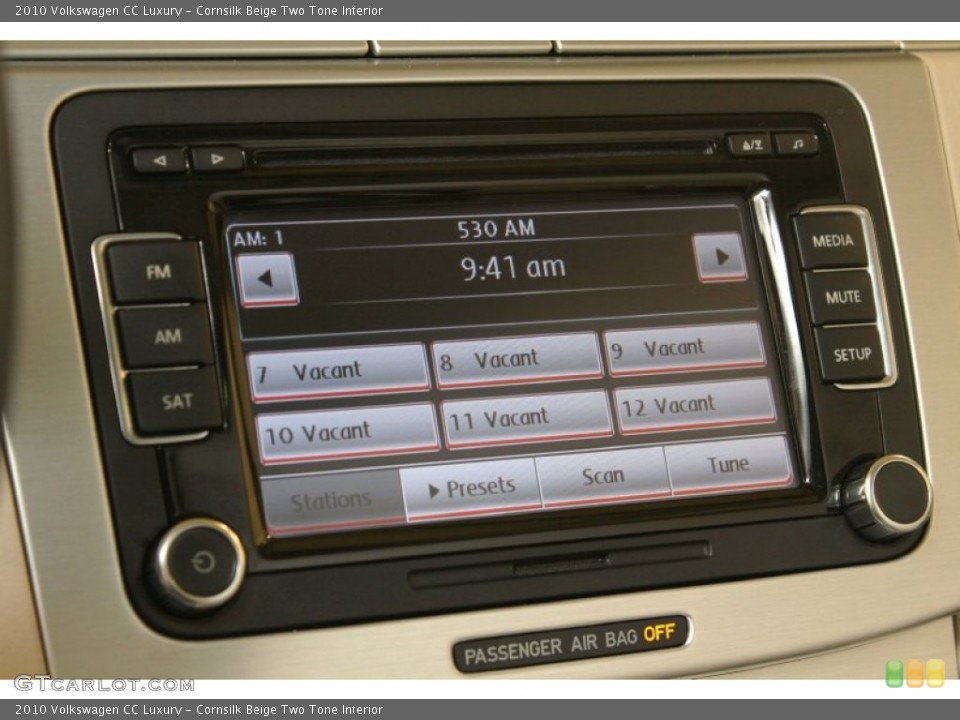 Cornsilk Beige Two Tone Interior Audio System for the 2010 Volkswagen CC Luxury #79748710