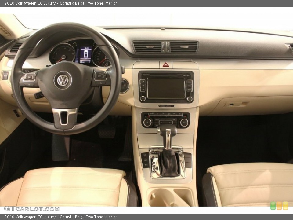 Cornsilk Beige Two Tone Interior Dashboard for the 2010 Volkswagen CC Luxury #79749127