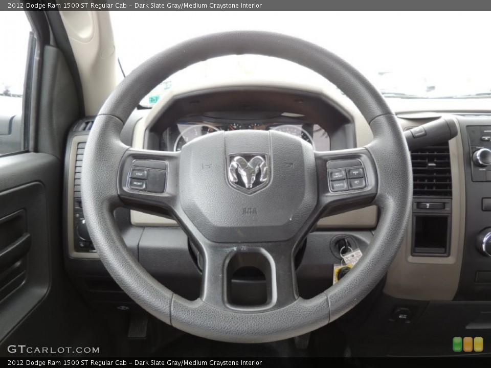 Dark Slate Gray/Medium Graystone Interior Steering Wheel for the 2012 Dodge Ram 1500 ST Regular Cab #79753202