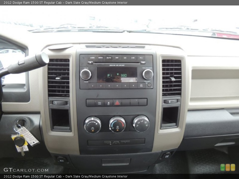 Dark Slate Gray/Medium Graystone Interior Controls for the 2012 Dodge Ram 1500 ST Regular Cab #79753270