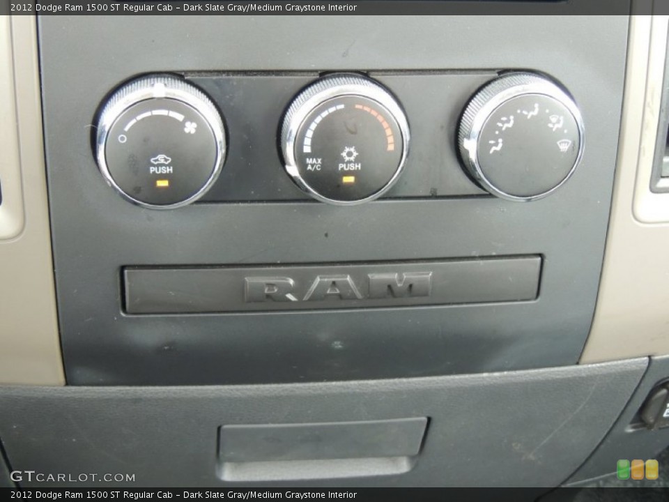 Dark Slate Gray/Medium Graystone Interior Controls for the 2012 Dodge Ram 1500 ST Regular Cab #79753317