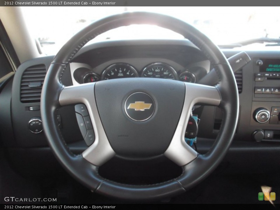 Ebony Interior Steering Wheel for the 2012 Chevrolet Silverado 1500 LT Extended Cab #79757348