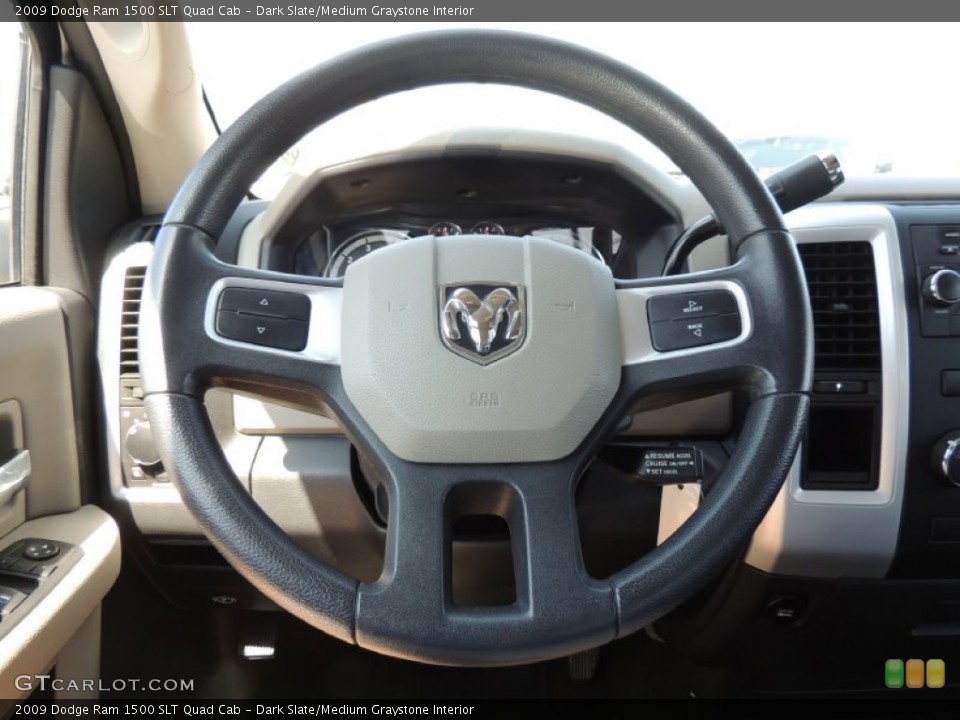 Dark Slate/Medium Graystone Interior Steering Wheel for the 2009 Dodge Ram 1500 SLT Quad Cab #79759509