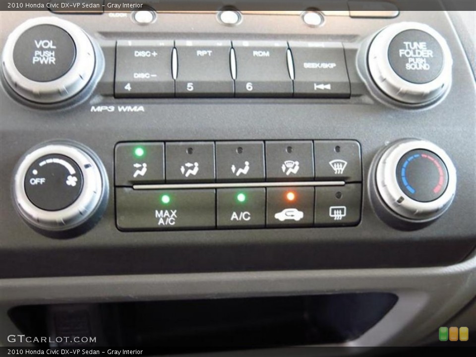 Gray Interior Controls for the 2010 Honda Civic DX-VP Sedan #79764013