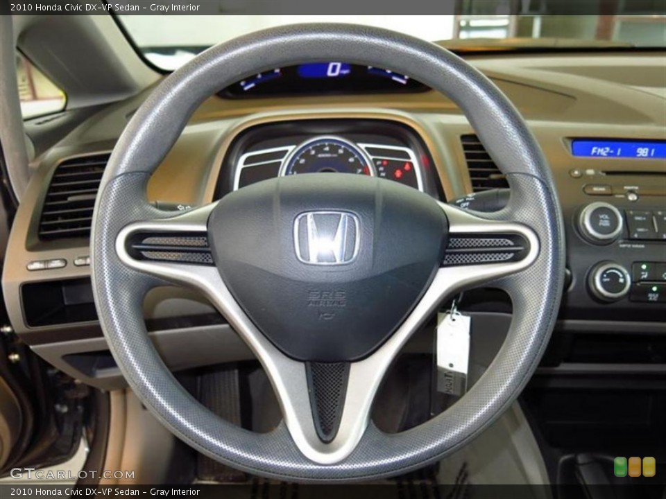 Gray Interior Steering Wheel for the 2010 Honda Civic DX-VP Sedan #79764122