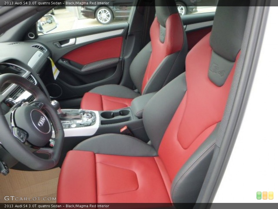 Black/Magma Red Interior Photo for the 2013 Audi S4 3.0T quattro Sedan #79772377