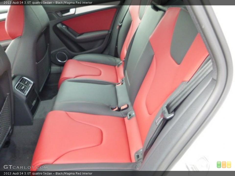 Black/Magma Red Interior Rear Seat for the 2013 Audi S4 3.0T quattro Sedan #79772395
