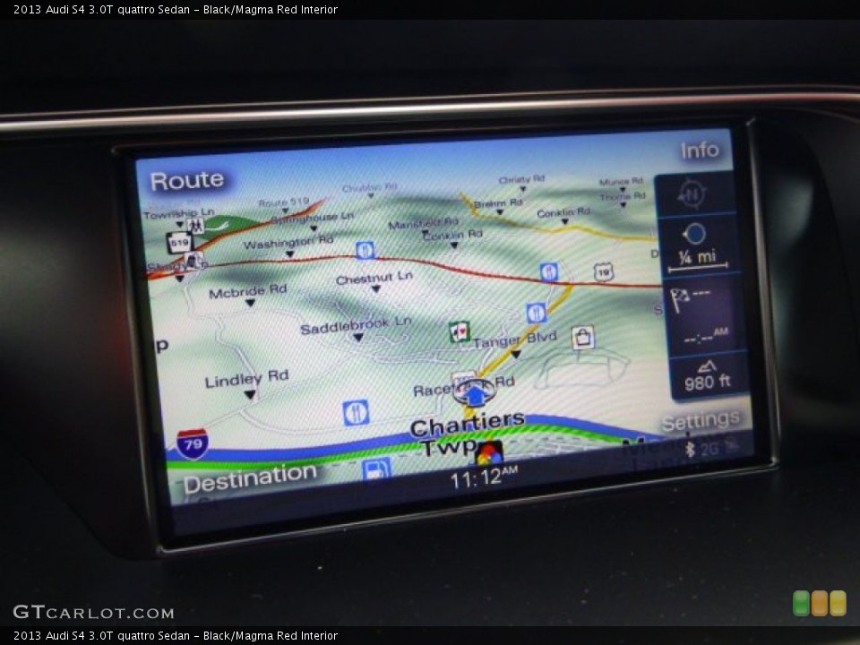 Black/Magma Red Interior Navigation for the 2013 Audi S4 3.0T quattro Sedan #79772488