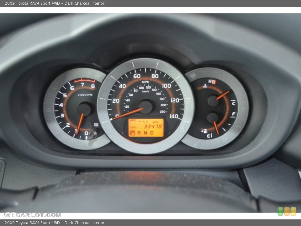 Dark Charcoal Interior Gauges for the 2009 Toyota RAV4 Sport 4WD #79775256