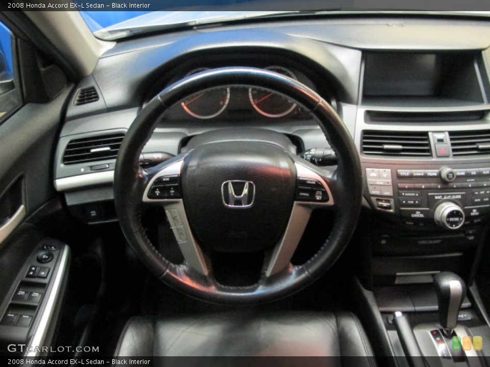 Black Interior Steering Wheel for the 2008 Honda Accord EX-L Sedan #79776097