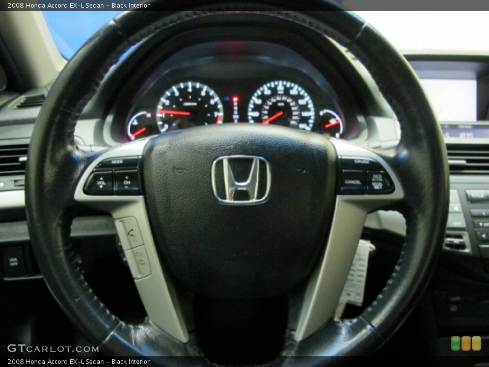 Black Interior Steering Wheel for the 2008 Honda Accord EX-L Sedan #79776222