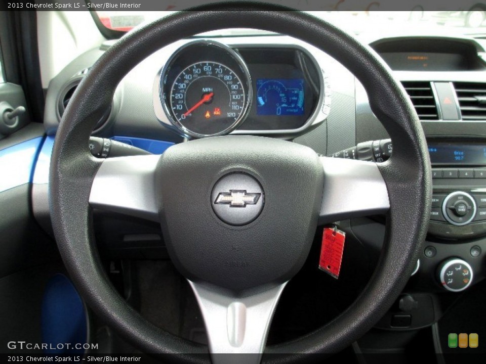 Silver/Blue Interior Steering Wheel for the 2013 Chevrolet Spark LS #79785433