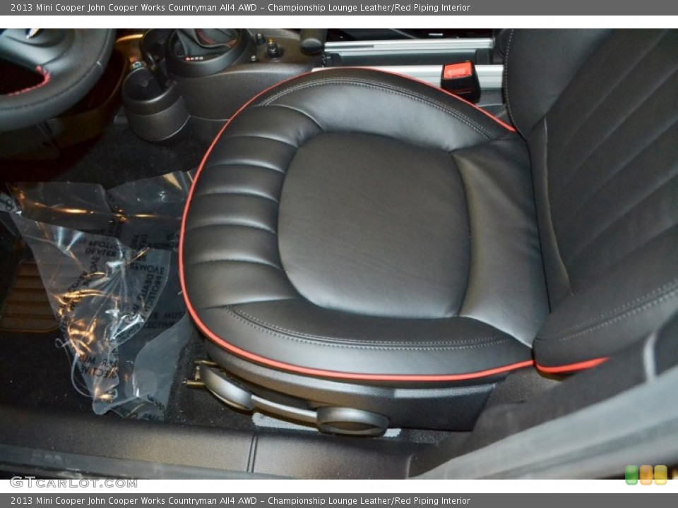 Championship Lounge Leather/Red Piping Interior Front Seat for the 2013 Mini Cooper John Cooper Works Countryman All4 AWD #79788967