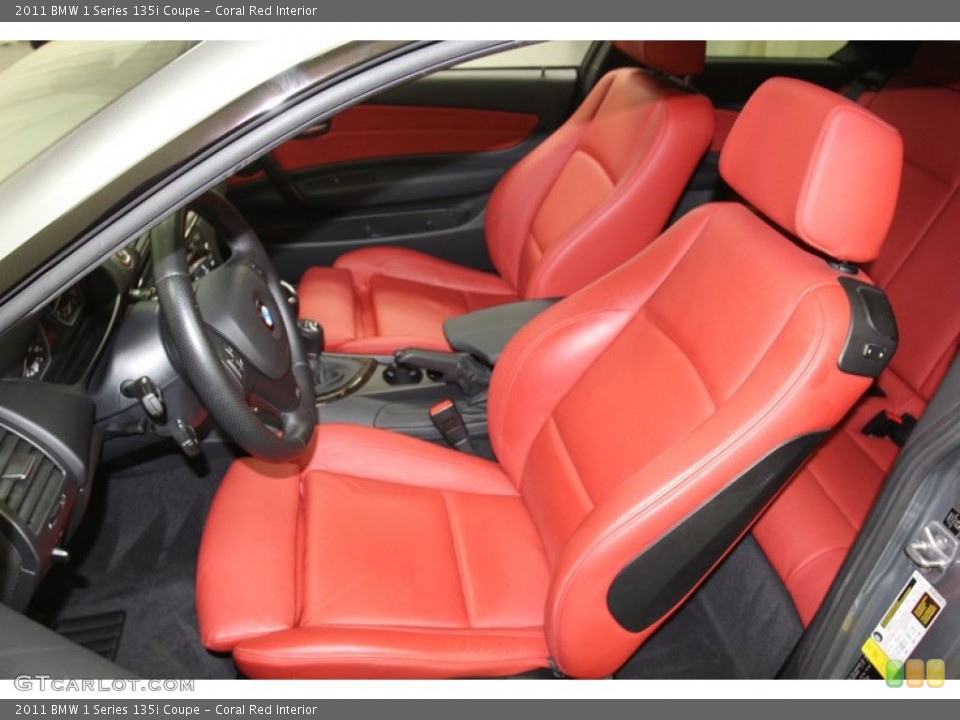 Coral Red Interior Front Seat for the 2011 BMW 1 Series 135i Coupe #79793224