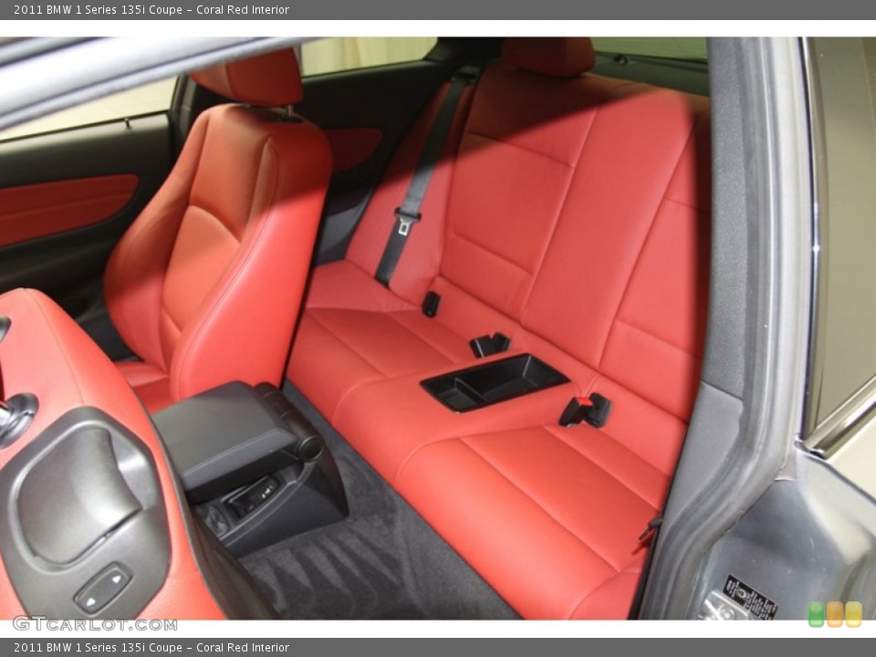 Coral Red Interior Rear Seat for the 2011 BMW 1 Series 135i Coupe #79793404