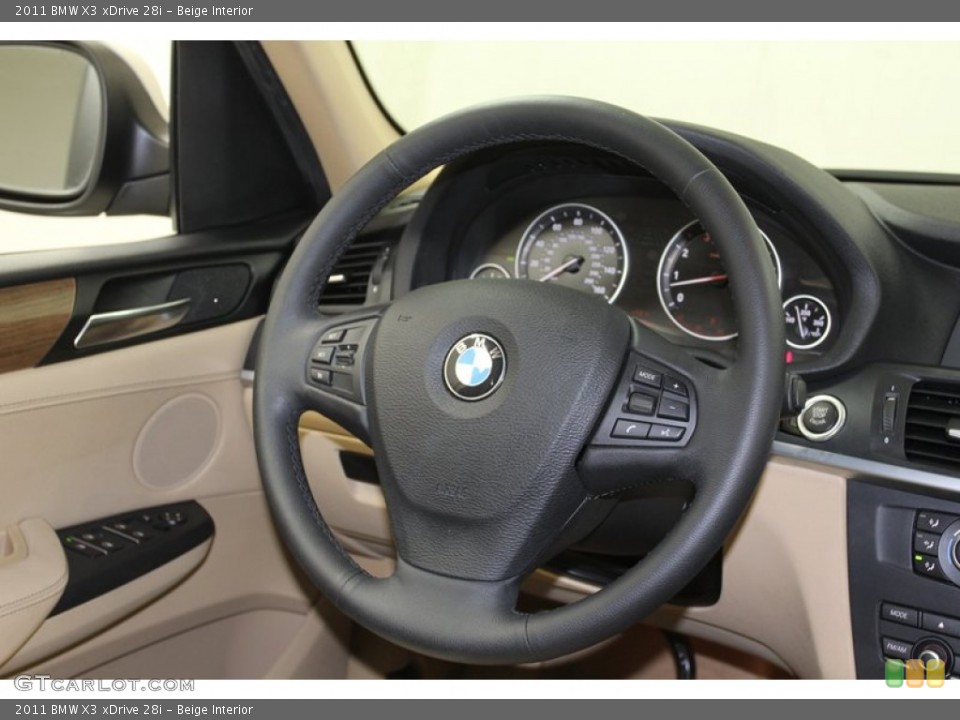 Beige Interior Steering Wheel for the 2011 BMW X3 xDrive 28i #79800442