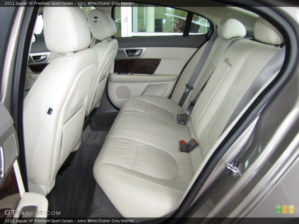 Ivory White/Oyster Grey Interior Rear Seat for the 2011 Jaguar XF Premium Sport Sedan #79804859