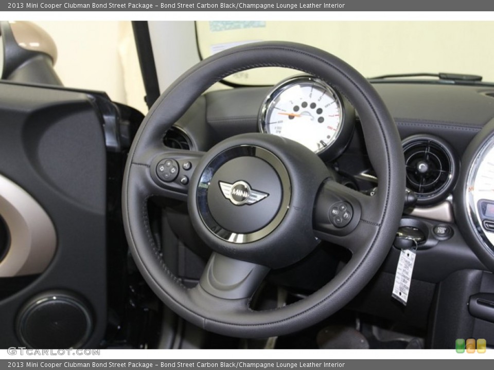 Bond Street Carbon Black/Champagne Lounge Leather Interior Steering Wheel for the 2013 Mini Cooper Clubman Bond Street Package #79807030