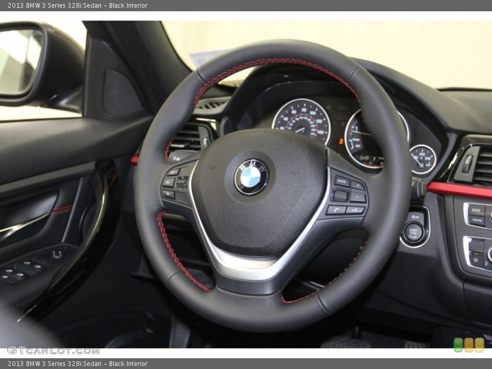 Black Interior Steering Wheel for the 2013 BMW 3 Series 328i Sedan #79807536