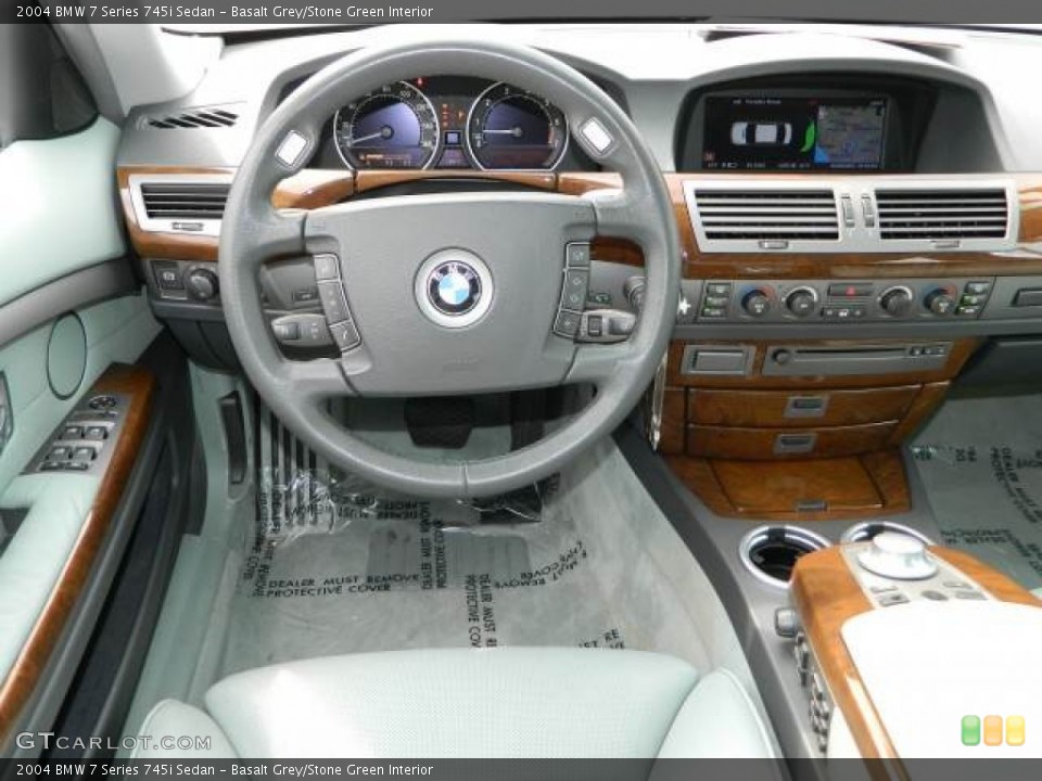 Basalt Grey/Stone Green Interior Dashboard for the 2004 BMW 7 Series 745i Sedan #79813042