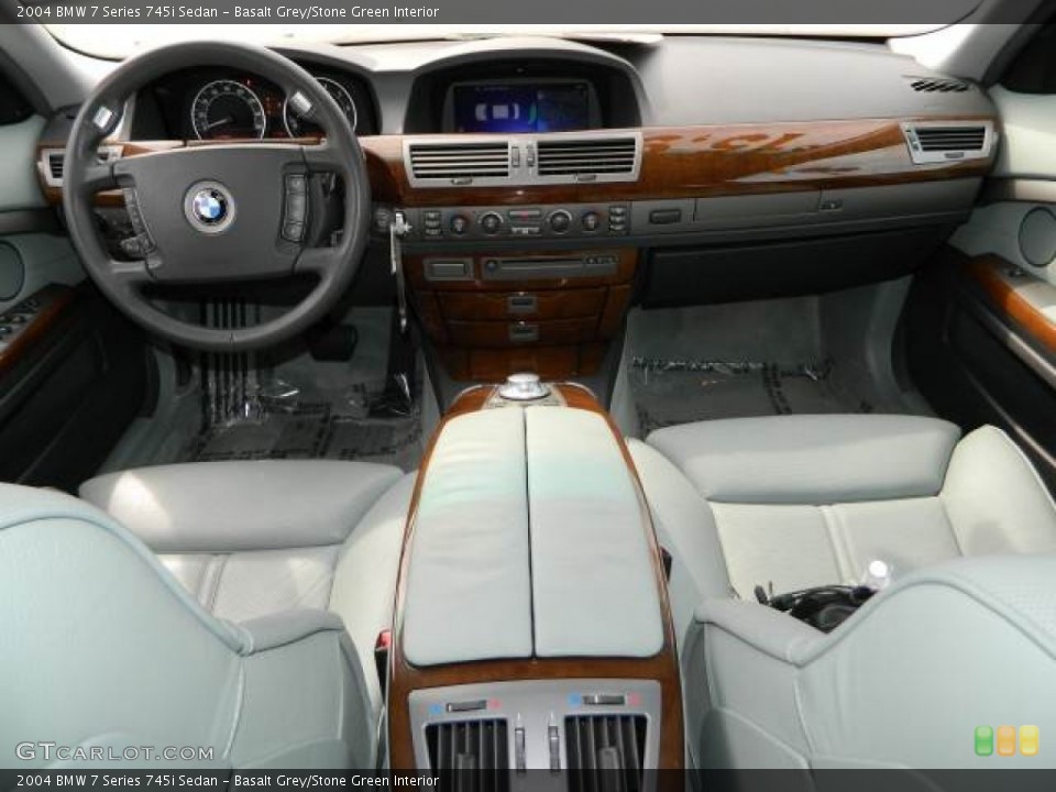 Basalt Grey/Stone Green Interior Dashboard for the 2004 BMW 7 Series 745i Sedan #79813045