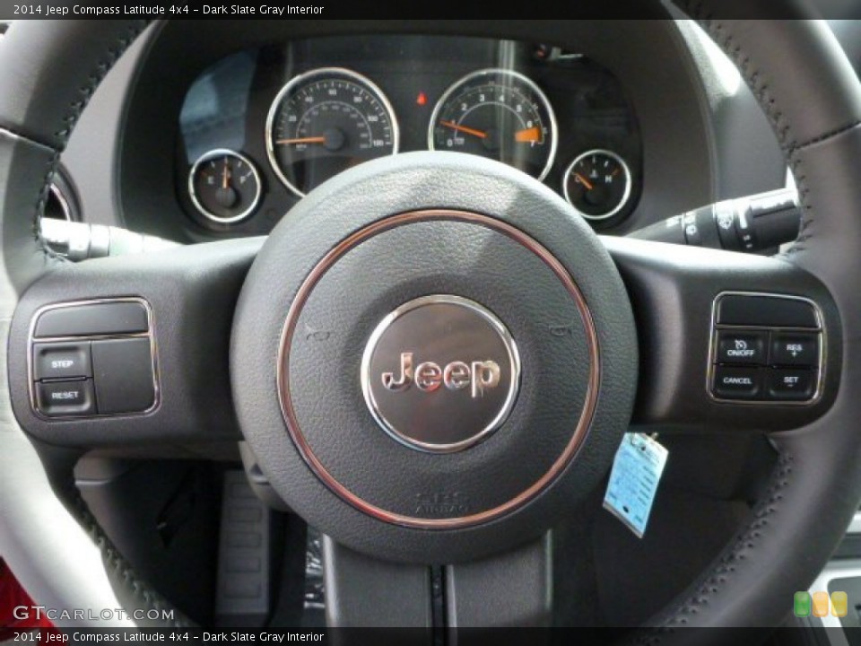 Dark Slate Gray Interior Steering Wheel for the 2014 Jeep Compass Latitude 4x4 #79813330