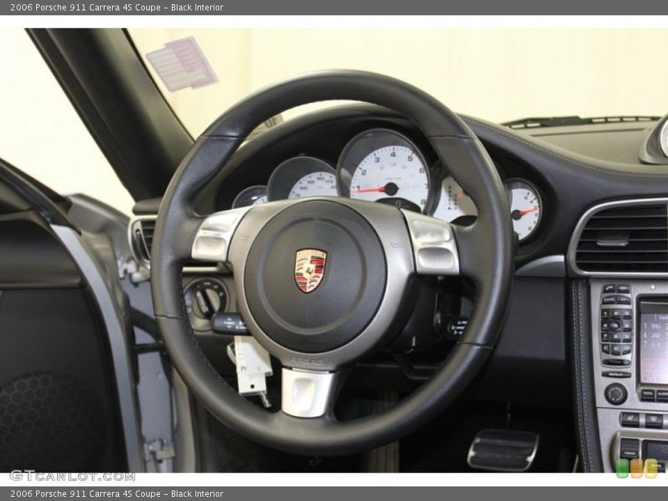 Black Interior Steering Wheel for the 2006 Porsche 911 Carrera 4S Coupe #79817710