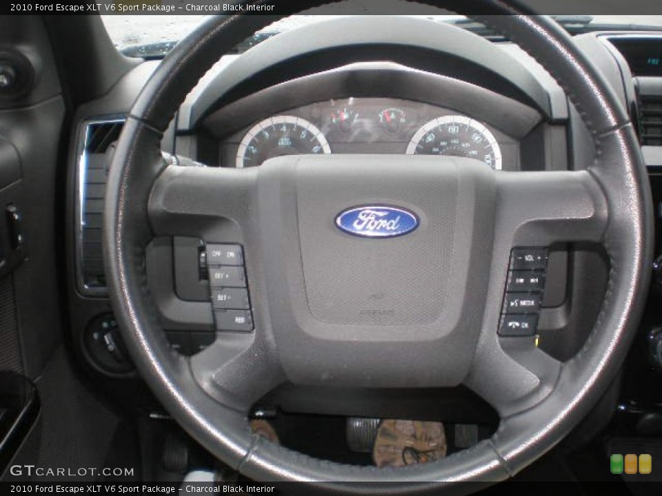 Charcoal Black Interior Steering Wheel for the 2010 Ford Escape XLT V6 Sport Package #79820992