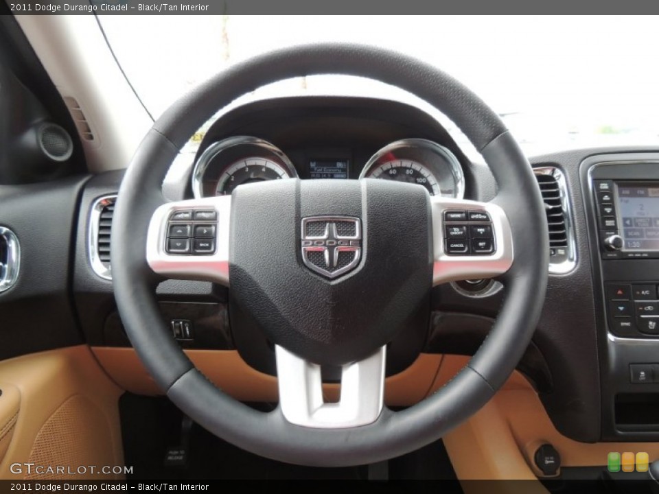 Black/Tan Interior Steering Wheel for the 2011 Dodge Durango Citadel #79822855
