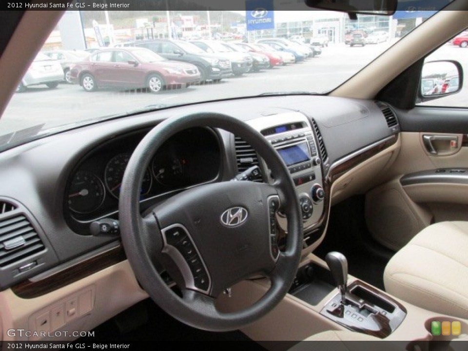 Beige Interior Dashboard for the 2012 Hyundai Santa Fe GLS #79823899