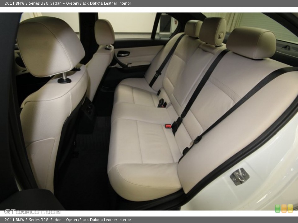 Oyster/Black Dakota Leather Interior Rear Seat for the 2011 BMW 3 Series 328i Sedan #79826912