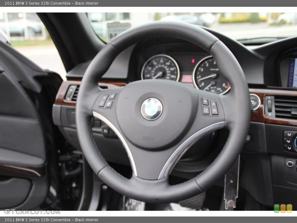 Black Interior Steering Wheel for the 2011 BMW 3 Series 328i Convertible #79830393