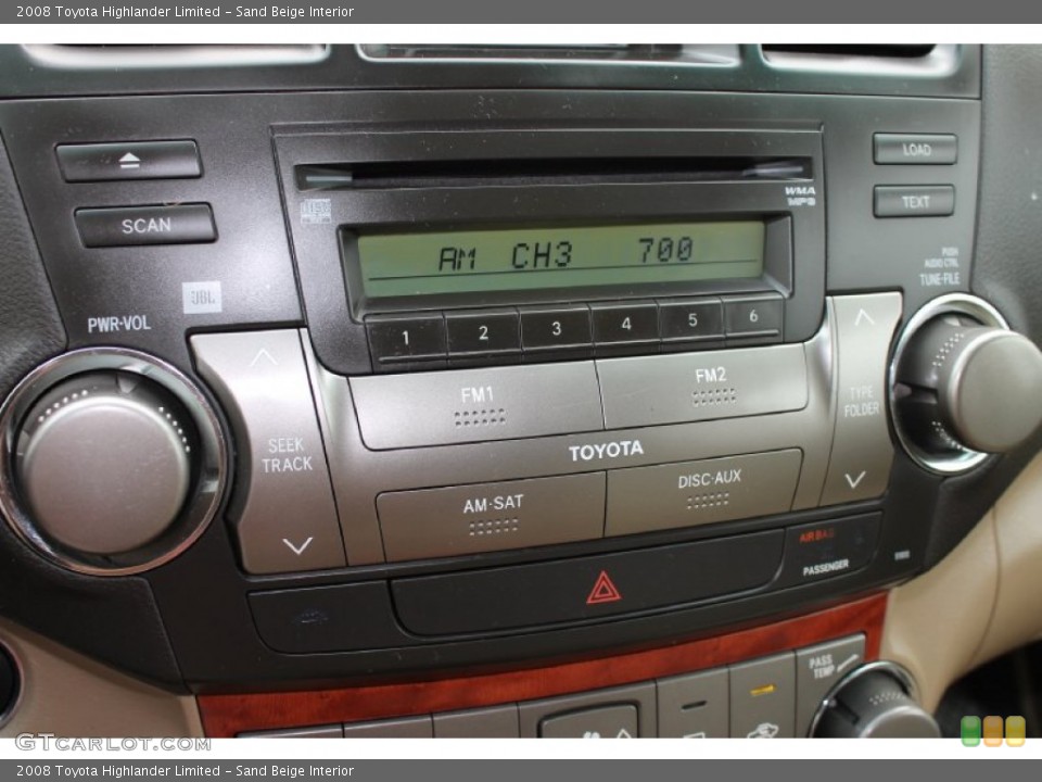 Sand Beige Interior Audio System for the 2008 Toyota Highlander Limited #79832125