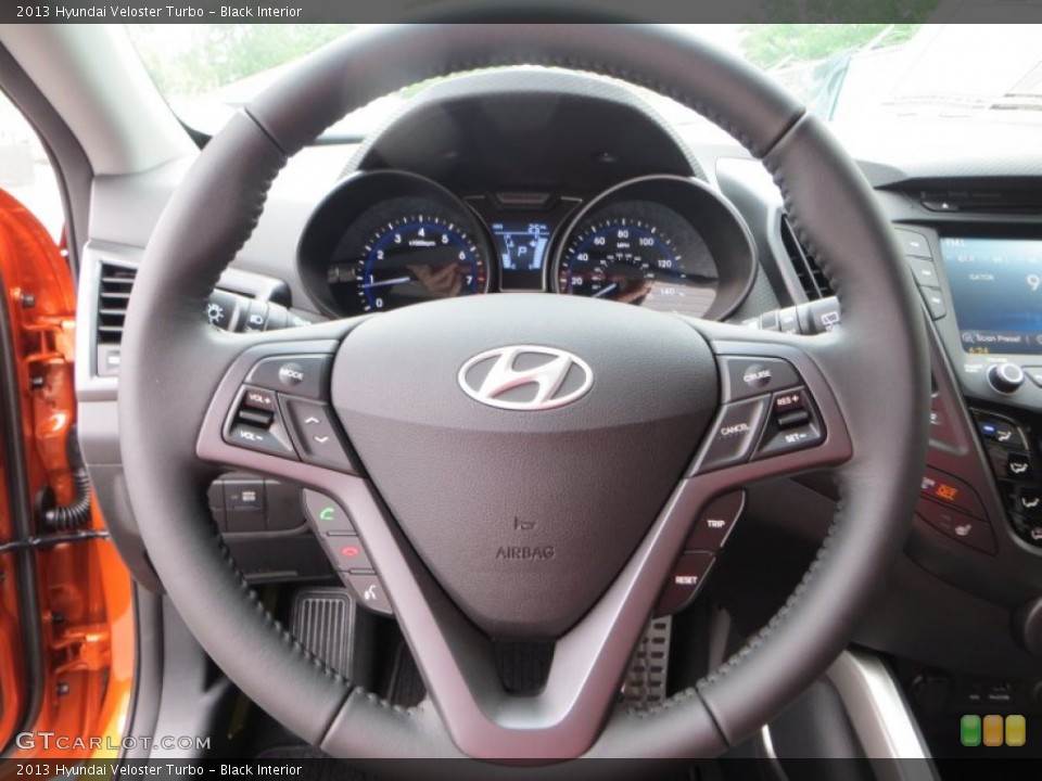 Black Interior Steering Wheel for the 2013 Hyundai Veloster Turbo #79837225