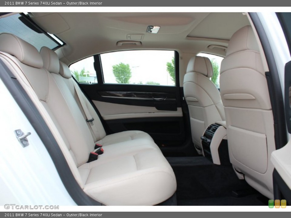 Oyster/Black Interior Rear Seat for the 2011 BMW 7 Series 740Li Sedan #79845582