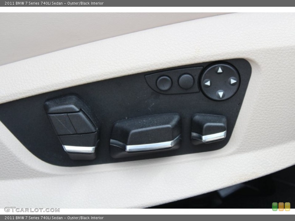 Oyster/Black Interior Controls for the 2011 BMW 7 Series 740Li Sedan #79845710