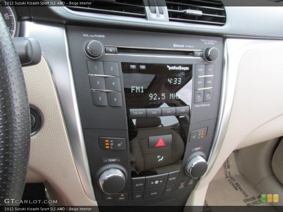 Beige Interior Controls for the 2012 Suzuki Kizashi Sport SLS AWD #79849433