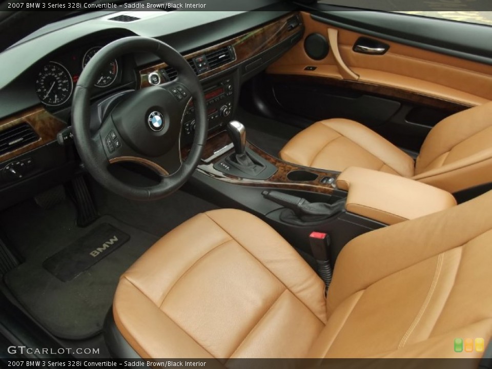 Saddle Brown/Black Interior Prime Interior for the 2007 BMW 3 Series 328i Convertible #79849458